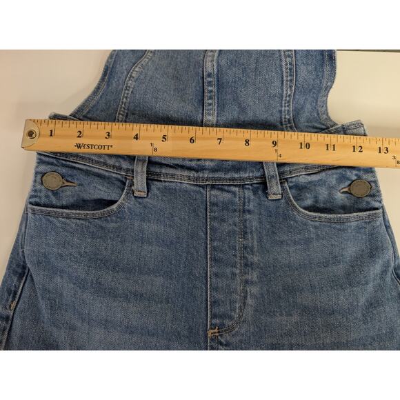 Anthropologie PAIGE Nellie Denim Raw Hem Overalls in Clarkson Wash Size 24 - Picture 12 of 15